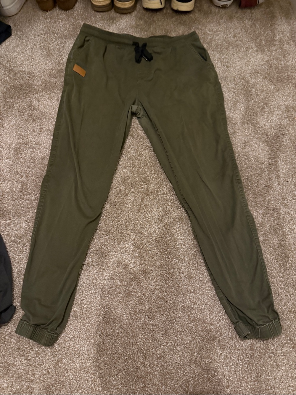 Olive Green Jogger Chino Pants